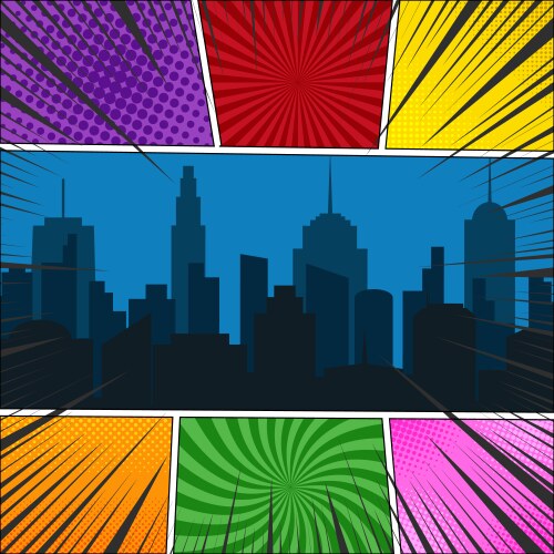 Comic book page template vector image