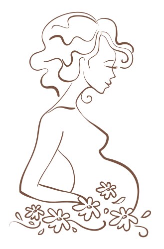 Pregnant woman in flowers vector image