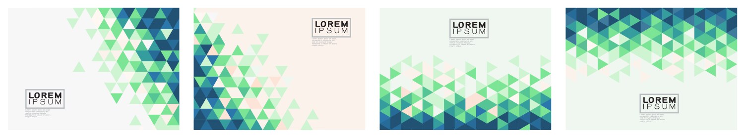 Set template with trendy triangle pattern vector image