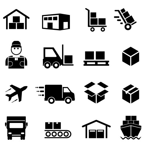 Shipping and delivery icons vector image