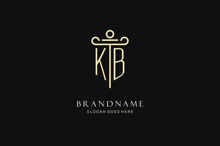 Luxury modern monogram kb logo for law firm vector image