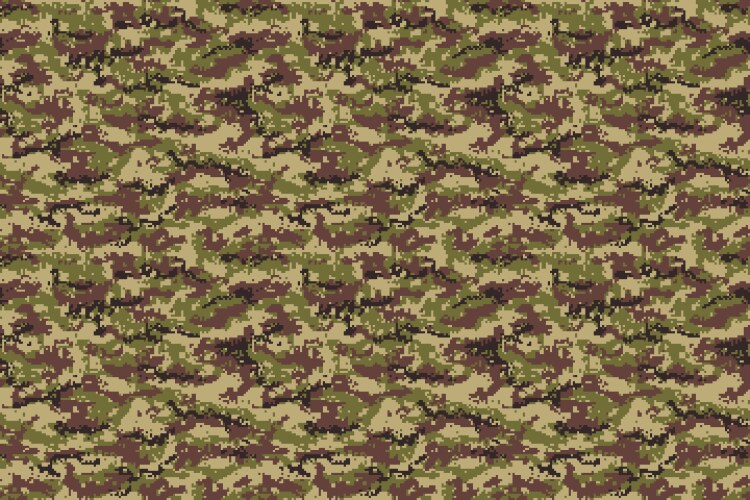 pixel army green brown camouflage texture vector image