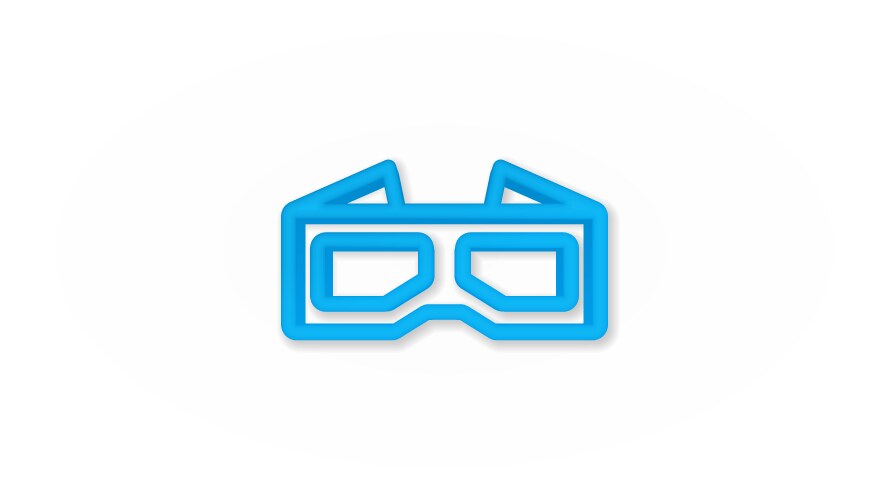 Glasses for movie realistic icon 3d line vector image