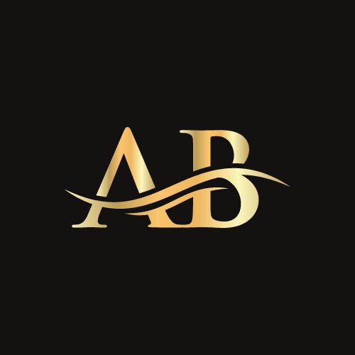 Ab logo design premium letter vector image