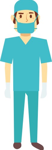 Surgeon standing cartoon doctor character vector image