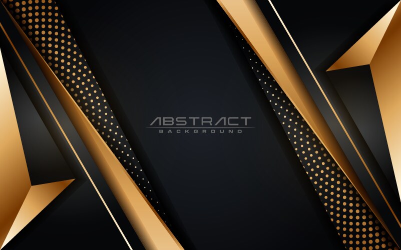 Abstract luxury dark background with golden lines vector image