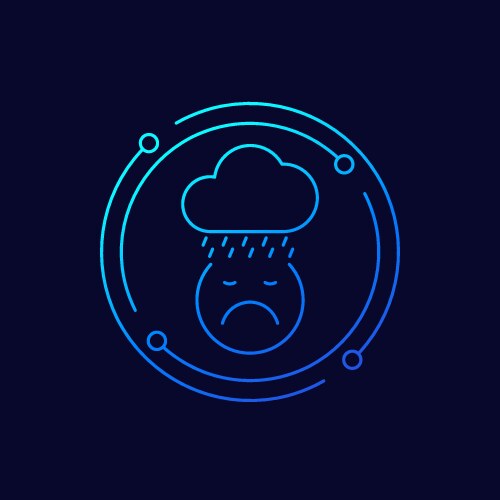 Bad mood icon linear design vector image