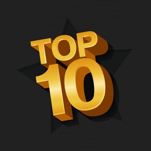 Top ten golden words vector image