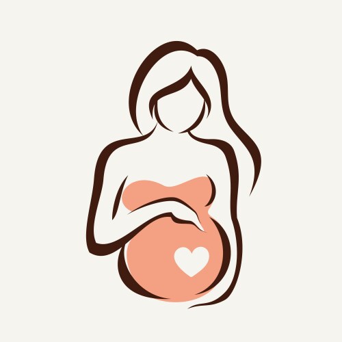 pregnant woman symbol stylized sketch vector image