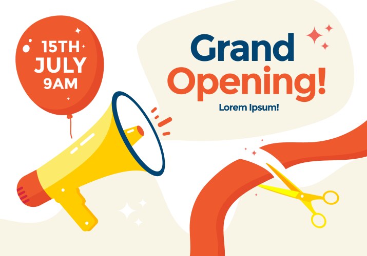 Grand opening banner vector image