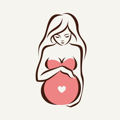 Pregnant woman symbol stylized sketch vector image