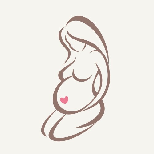 pregnant woman symbol stylized sketch vector image