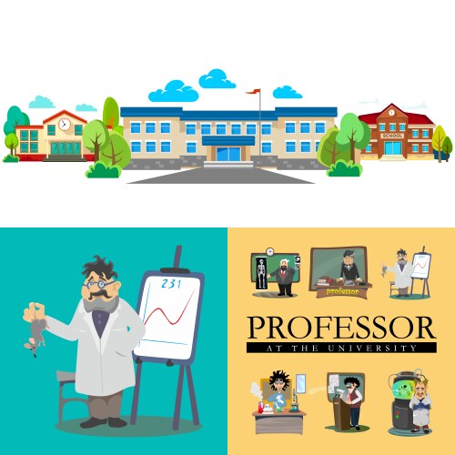 back to school concept lesson in classroom vector image