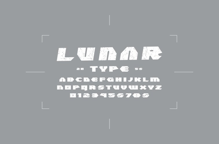 Geometric sans serif font in futuristic style vector image