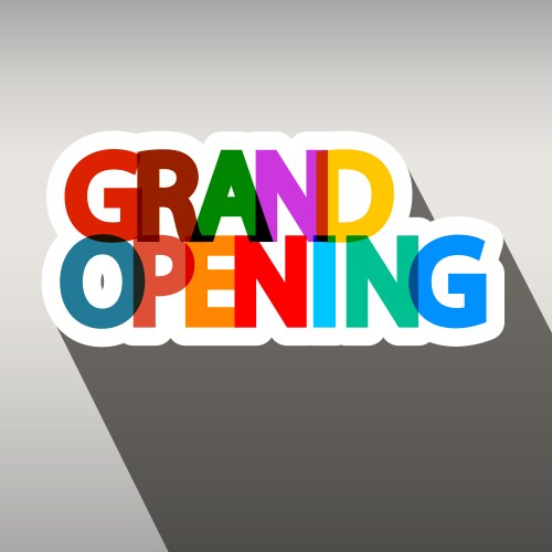 grand opening colorful paper title vector image