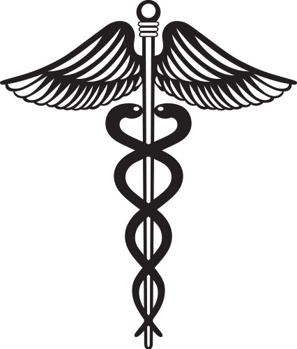 Symbol medical caduceus vector image