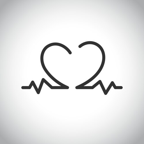 heartbeat icon on the white background vector image