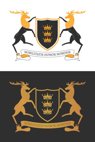 Two noble deers hold a shield 01 vector image