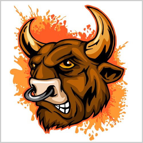 Bull head mascot vector image