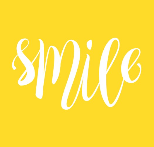 Smile hand written lettering card vector image