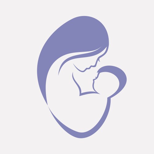 Mother and baby stylized symbol vector image