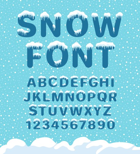 Snow winter font vector image