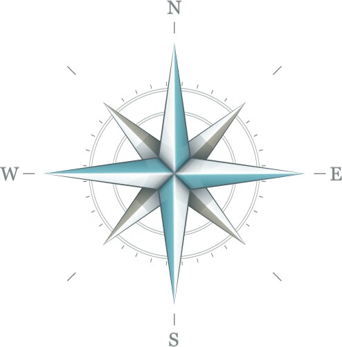 Antique wind rose symbol vector image