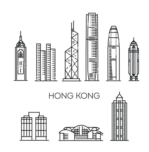 hong kong travel landmark vector image