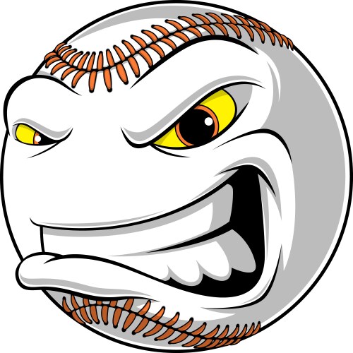 angry ball for baseball vector image