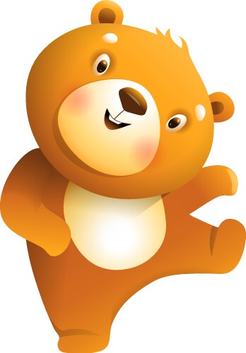 Cute funny teddy bear doll dancing clipart vector image