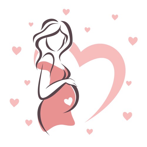 pregnant woman symbol stylized sketch vector image