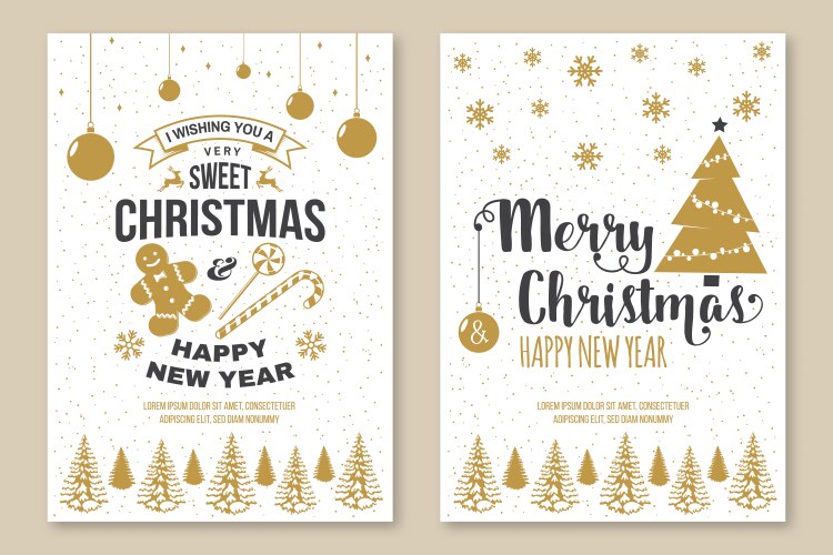 Set merry christmas and 2020 happy new year vector image