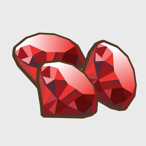 Three stone ruby closeup vector image