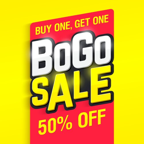 Bogo sale banner vector image