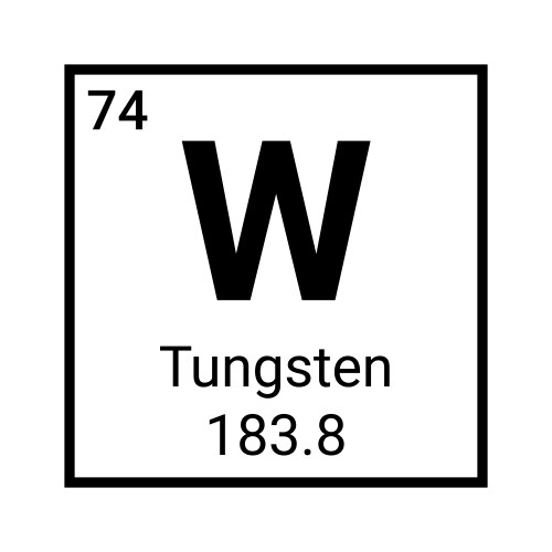 Tungsten periodic table element chemicla vector image