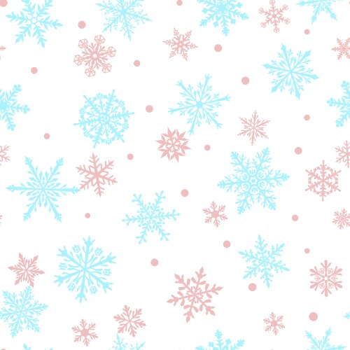 Christmas seamless pattern snowflakes vector image