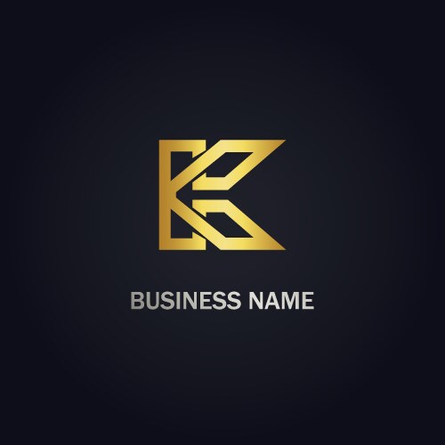 K initial gold logo vector image