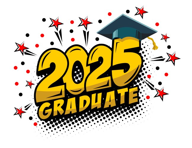 2025 graduate class logo vector image