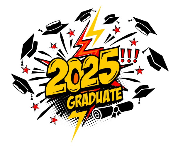 2025 graduate class logo vector image