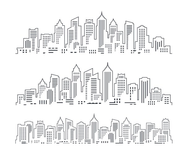 modern cityscape city buildings skyscrapers vector image