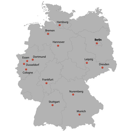 Detailed map of the germany vector image