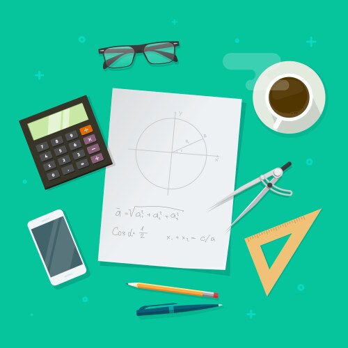 School lesson study concept education geometry vector image