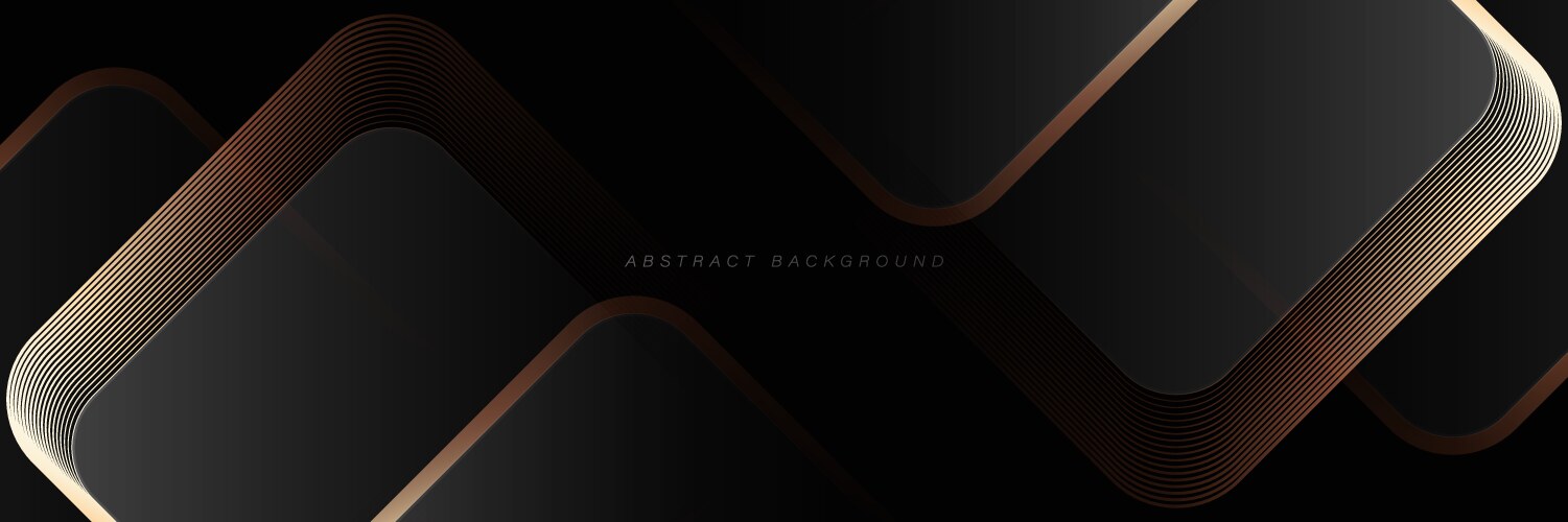 black abstract background with shiny gold lines vector image