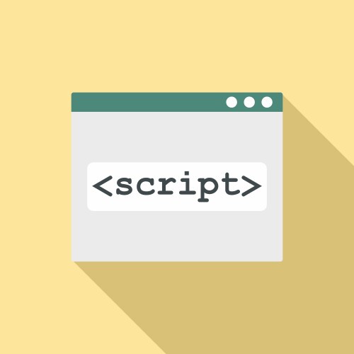 Script window icon flat style vector image