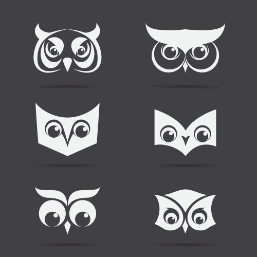 image of an owl face design on black background vector image