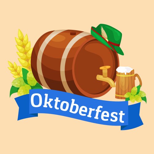 Beer festival oktoberfest celebrations retro style vector image