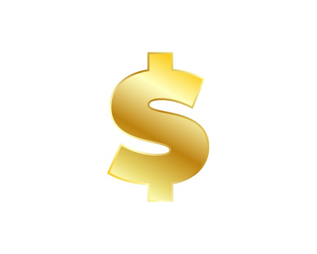 Golden symbol dollar vector image