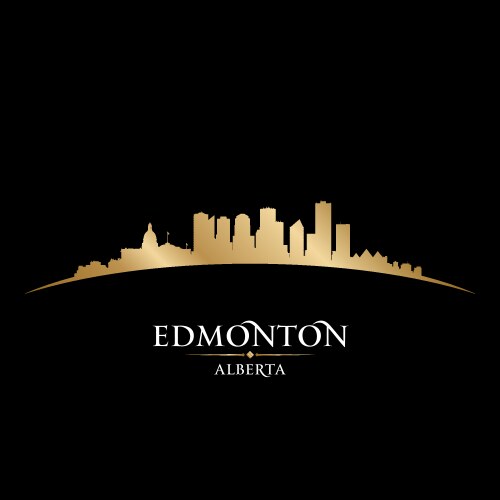 edmonton alberta canada city skyline silhouette vector image