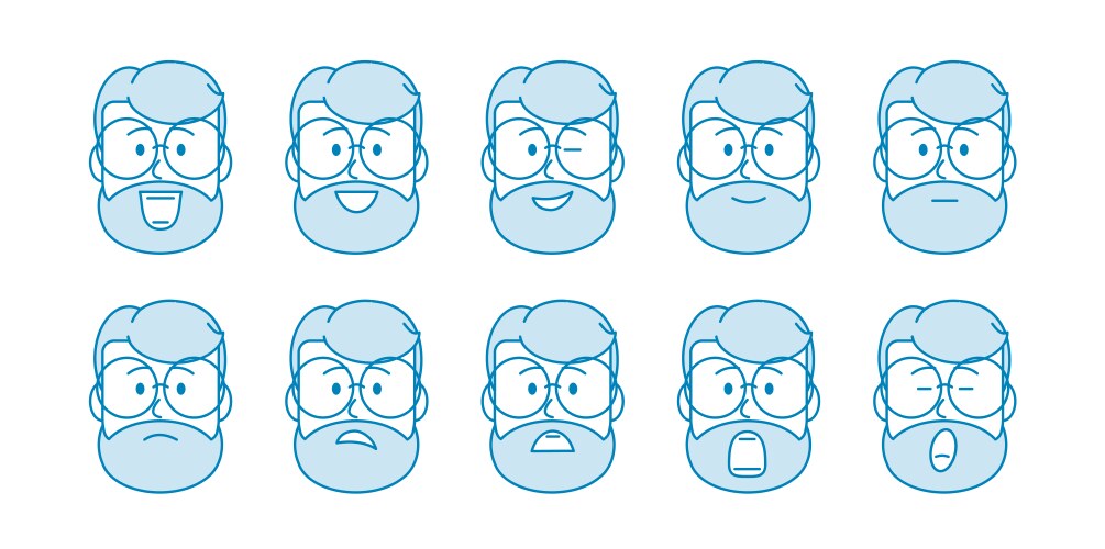 line set people icons vector image