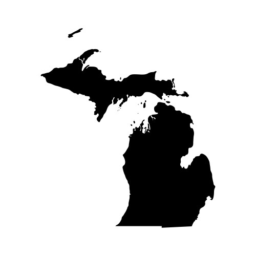 Map of the us state michigan vector image